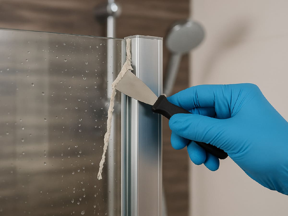 Удаление герметика со стекла